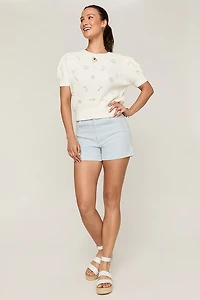 Rita Striped Denim Shorts