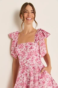 Tammi Bow Strap Floral Mini Dress