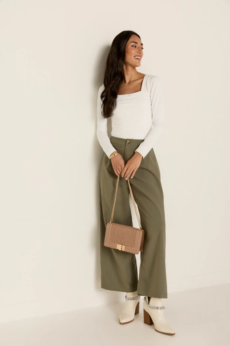 yummi by francesca's Cinched Side Square Neck Top