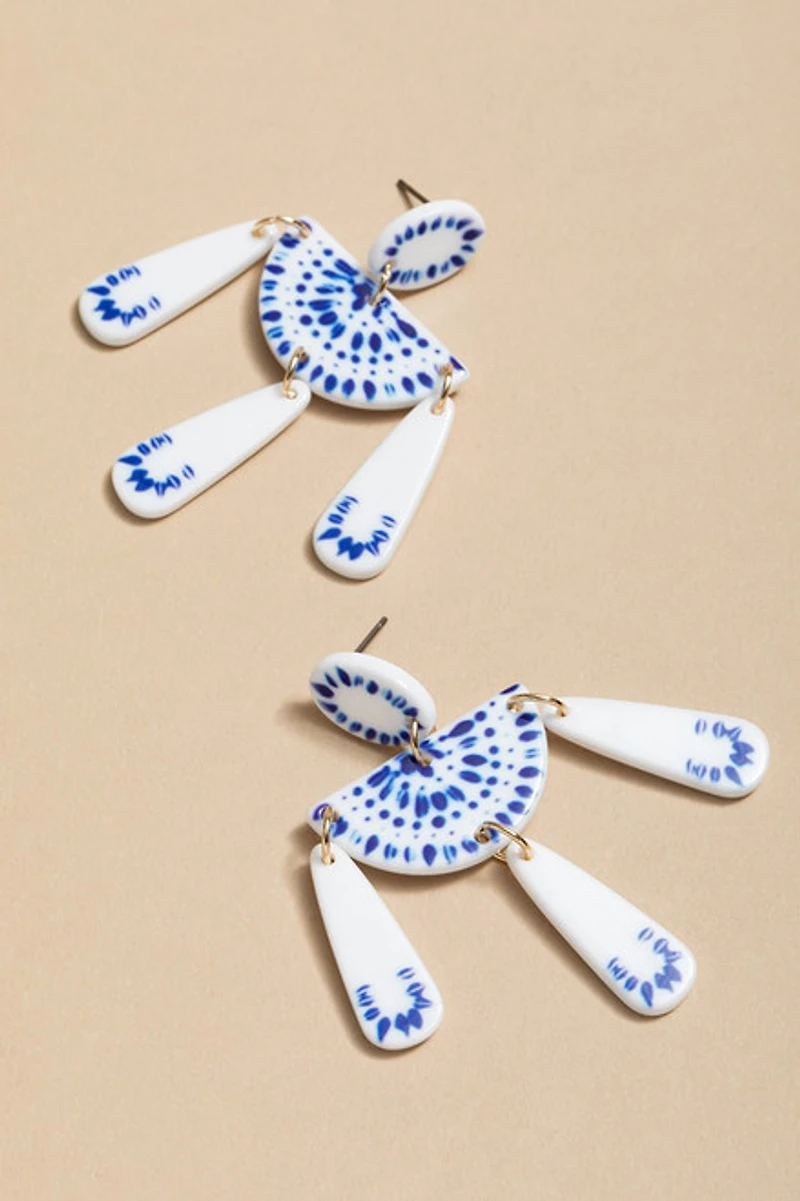 Dianna Ceramic Dangle Chandelier Earrings