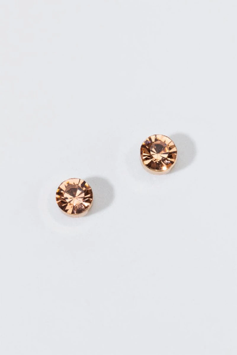 Hello Franki Rose Gold Crystal Studs for girls