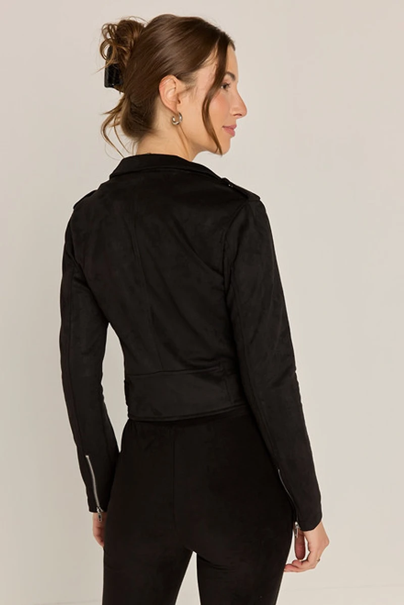 Katie Faux Suede Moto Jacket
