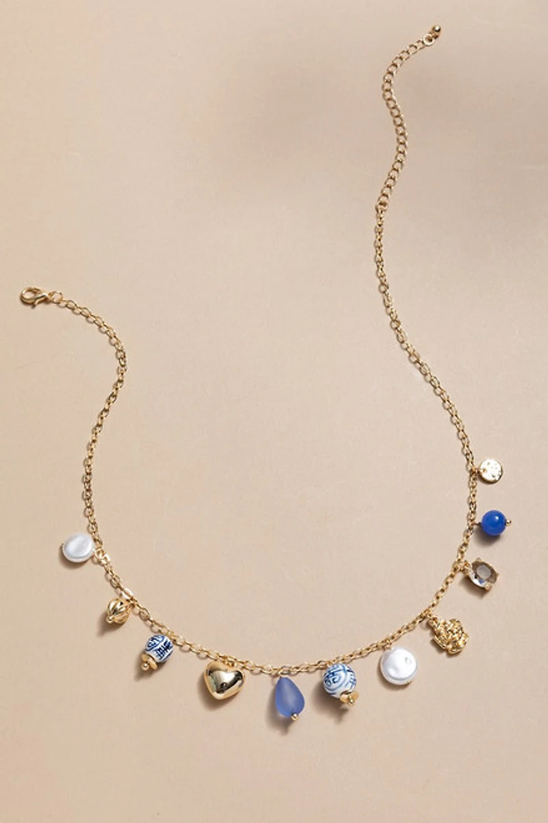 Gale Ceramic Bead Charms Statement Necklace