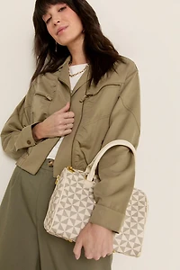 Lea Checkered Duffle Satchel Handbag