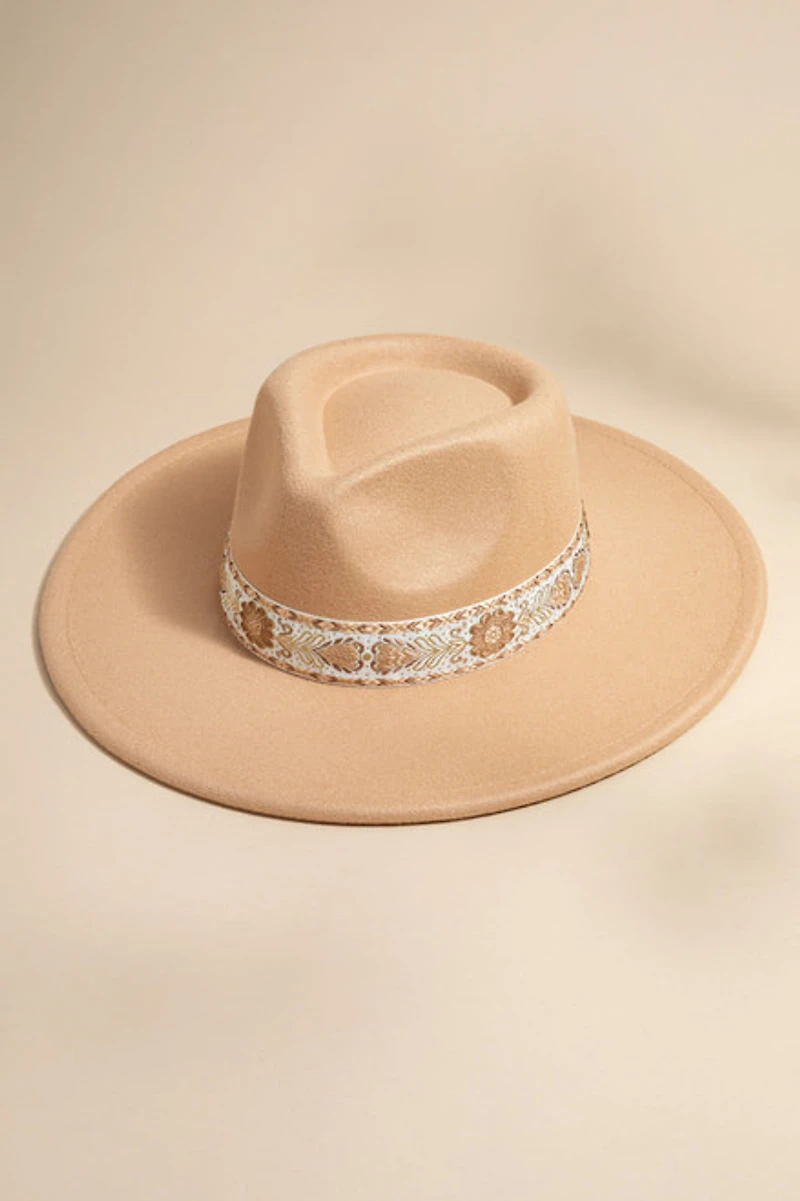 Katherine Western Medallion Ribbon Panama Hat