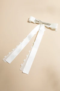 Marissa Heart Ribbon Bow Hair Barrette