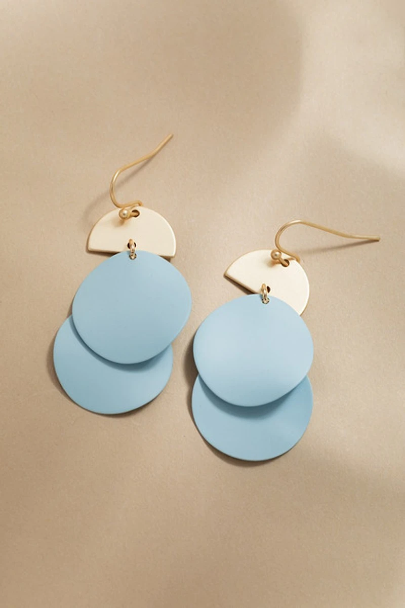 Angie Matte Double Circle Drop Earrings