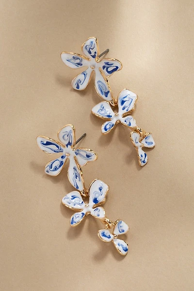 June Ceramic Floral Drop Earrings