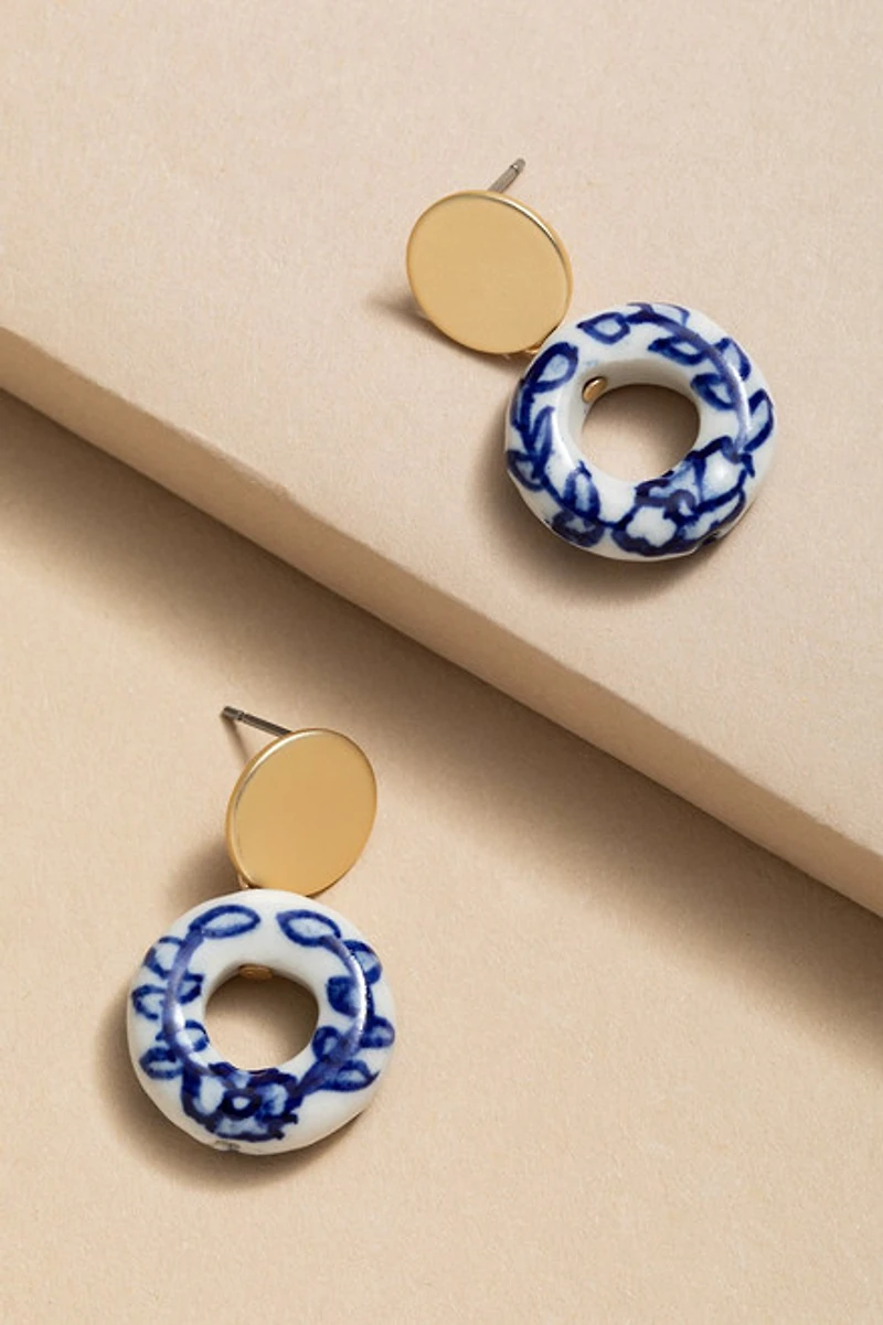 Marta Ceramic Donut Drop Earrings