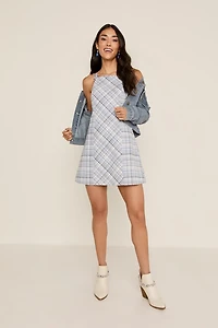 Lesley Plaid Halter Mini Dress