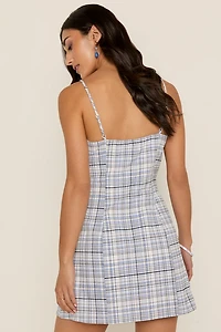 Lesley Plaid Halter Mini Dress