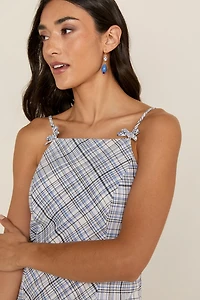 Lesley Plaid Halter Mini Dress