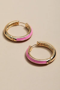 Justine Pink And Gold Chunky Hoop Earrings