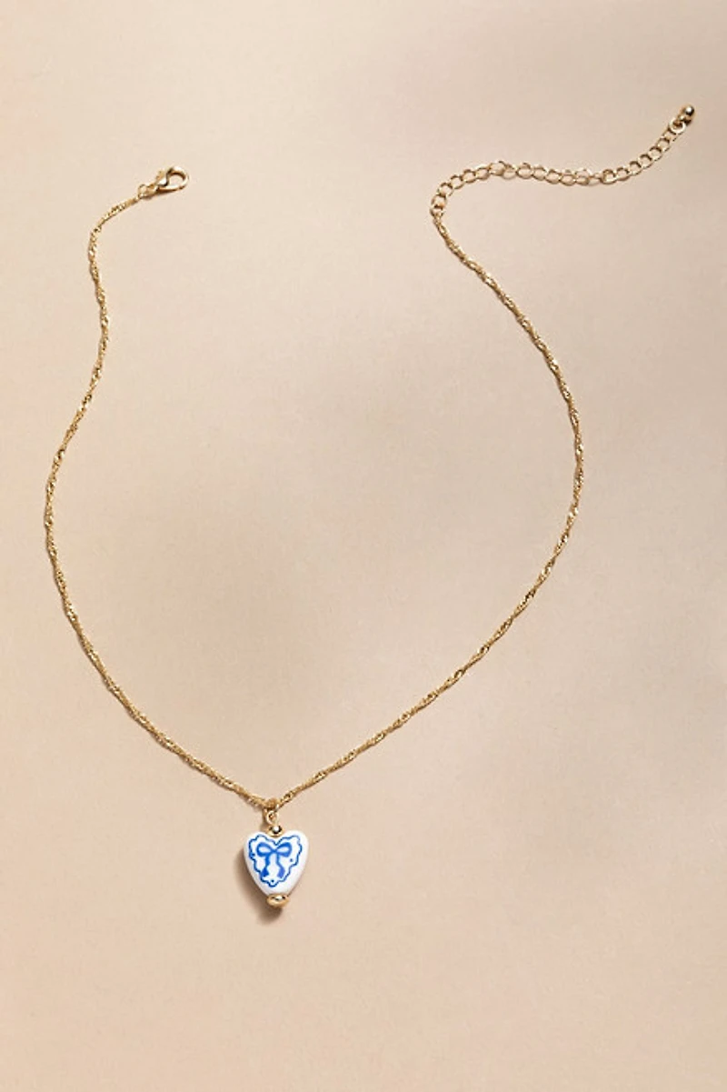 Bridget Ceramic Heart Pendant Necklace