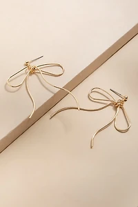 Julia Metal Wire Bow Drop Earrings