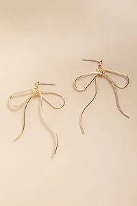Julia Metal Wire Bow Drop Earrings