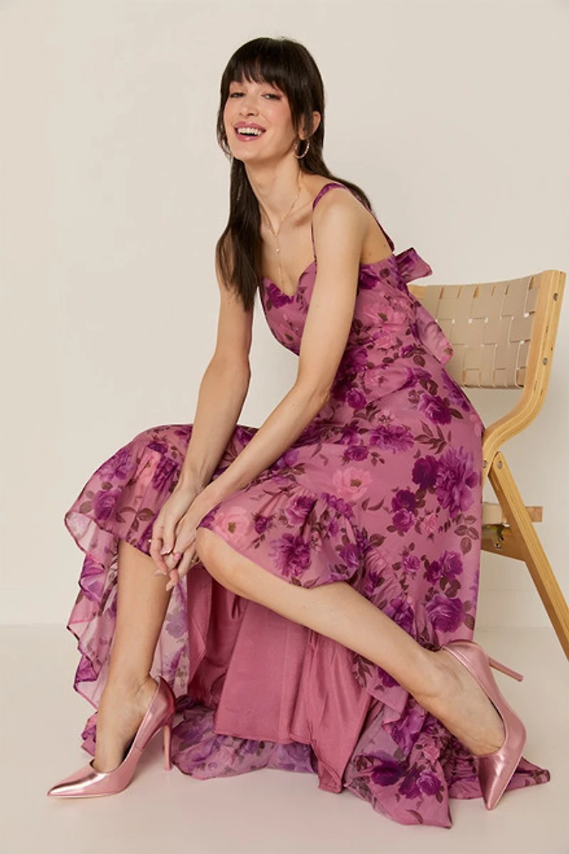 Sheila Bow Back Floral Maxi Dress