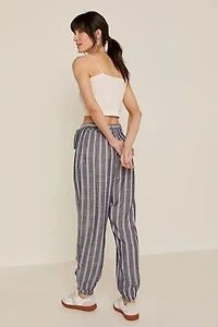 Alexis Tie Waist Striped Joggers