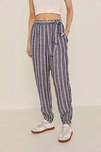 Alexis Tie Waist Striped Joggers