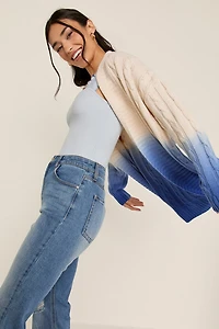Ines Cable Knit Two Tone Ombre Cardigan