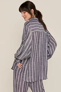 Alexis Oversized Striped Button Down Top