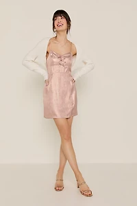 Matilda Bronze Bow Front Mini Dress