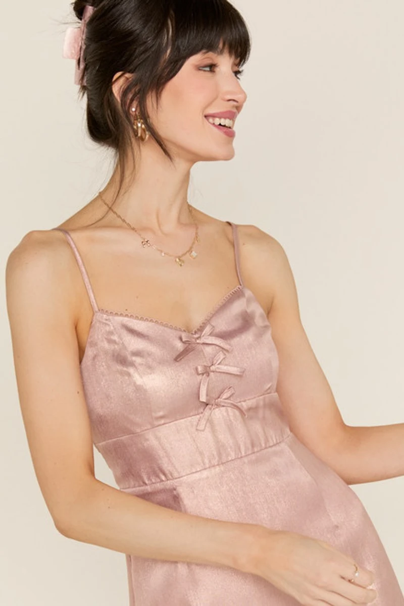 Matilda Bronze Bow Front Mini Dress