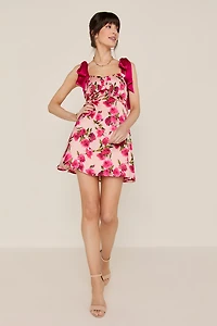 Vivian Tie Strap Ruched Upper Mini Dress