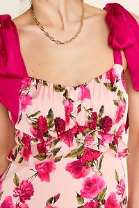 Vivian Tie Strap Ruched Upper Mini Dress