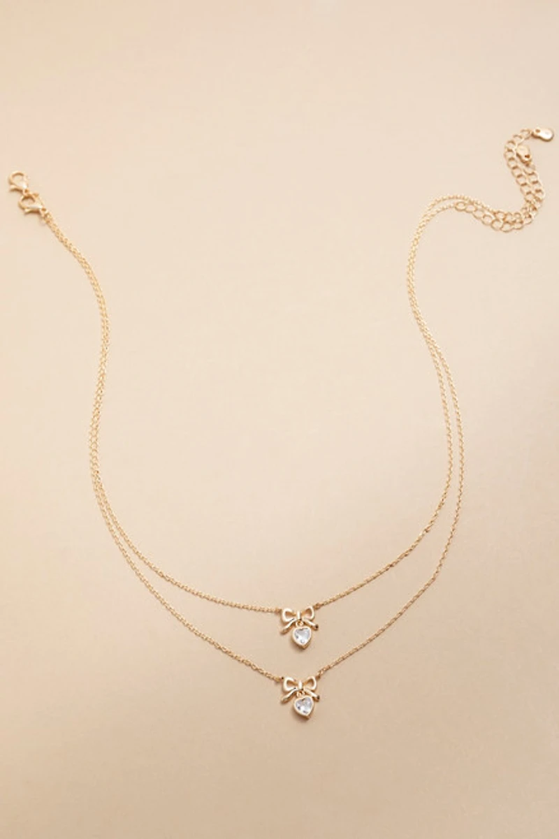 Besties Social Club Double Pendant Carded Necklace