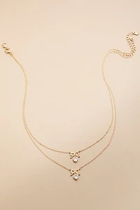 Besties Social Club Double Pendant Carded Necklace