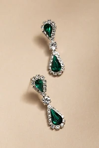 Jolene Double Pave Halo Stone Earrings