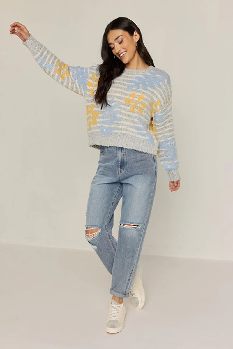 Tara Mixed Pattern Pullover Sweater