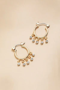 Carol Shaky Bezel Charm Hoop Earrings