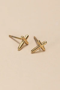 Andrea Stainless Steel Cross Stud Earrings