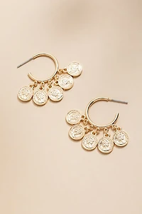 Layla Shaky Coin Charm Hoop Earrings