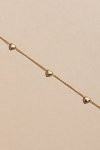 Martha Stainless Steel Heart Station Necklace