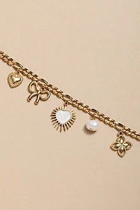 Maxine Stainless Steel Chunky Charm Bracelet