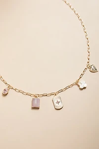 Ivy Girly Pink Charm Necklace