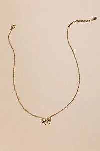 Gabby Stainless Steel Bow Pendant Necklace