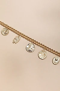 Alice Coin Charm Gold Chain Necklace
