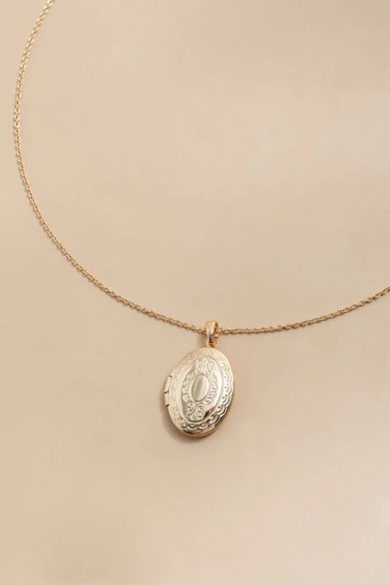 Aurora Oval Locket Pendant Necklace