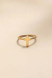 Vicky Stainless Steel Cross Ring