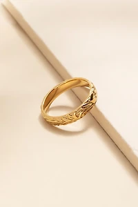 Alana Stainless Steel Embossed Ring