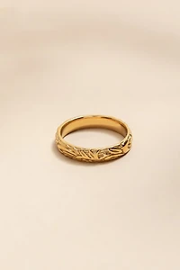 Alana Stainless Steel Embossed Ring