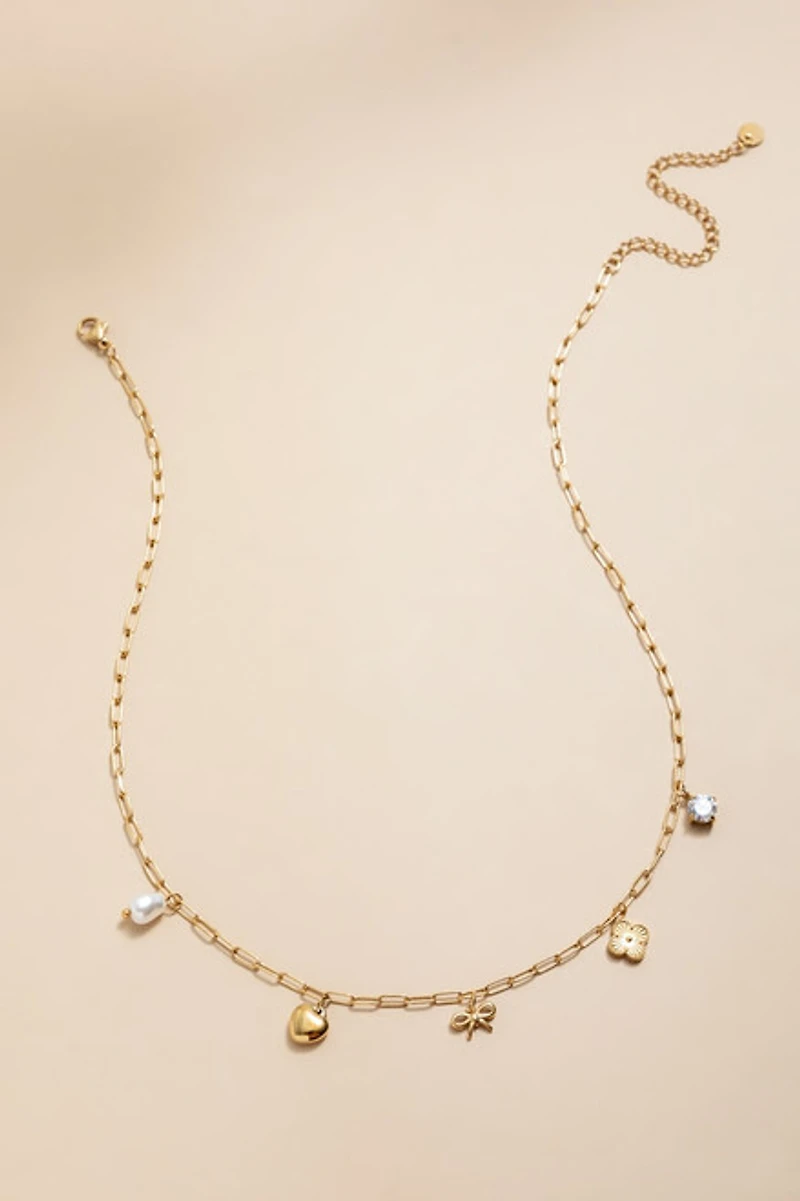 Glenda Stainless Steel Charm Necklace