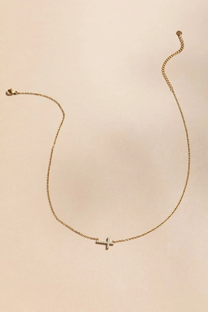 Katy Stainless Steel Cross Pendant Necklace