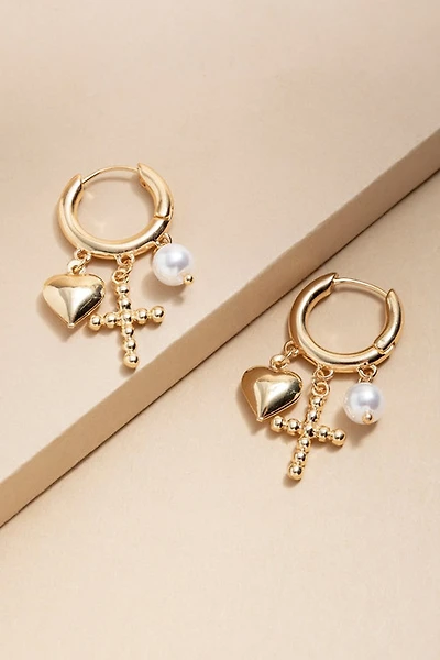 Marci Mixed Shaky Charm Huggie Earrings