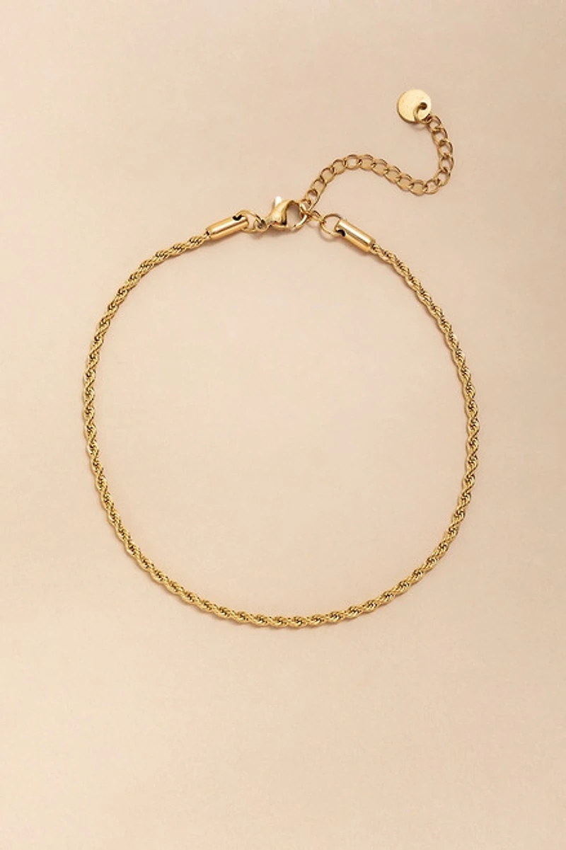 Valerie Stainless Steel Twisted Chain Anklet