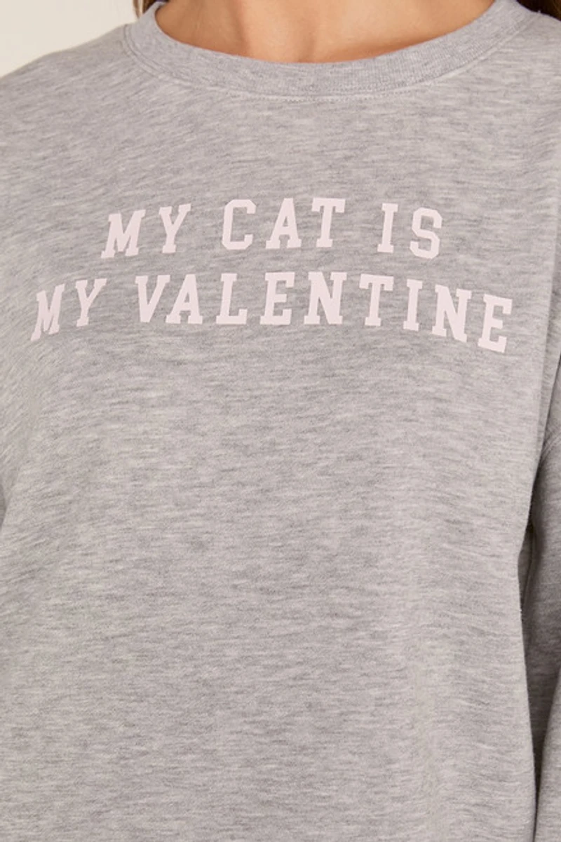 My Cat Is Valentine Graphic Sweatshirt
